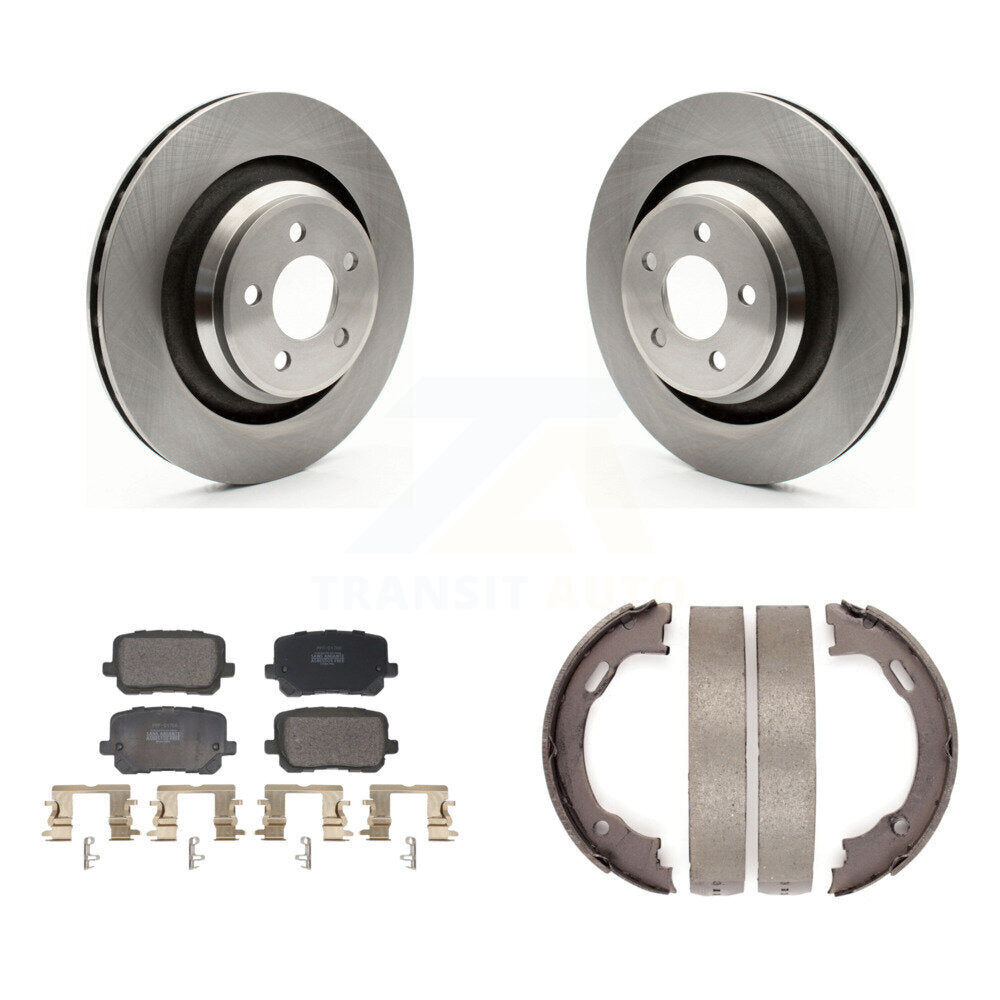 Rear Disc Rotors Semi-Metallic Pads And Parking Brake Shoes Kit For Dodge Charger K8F-104441