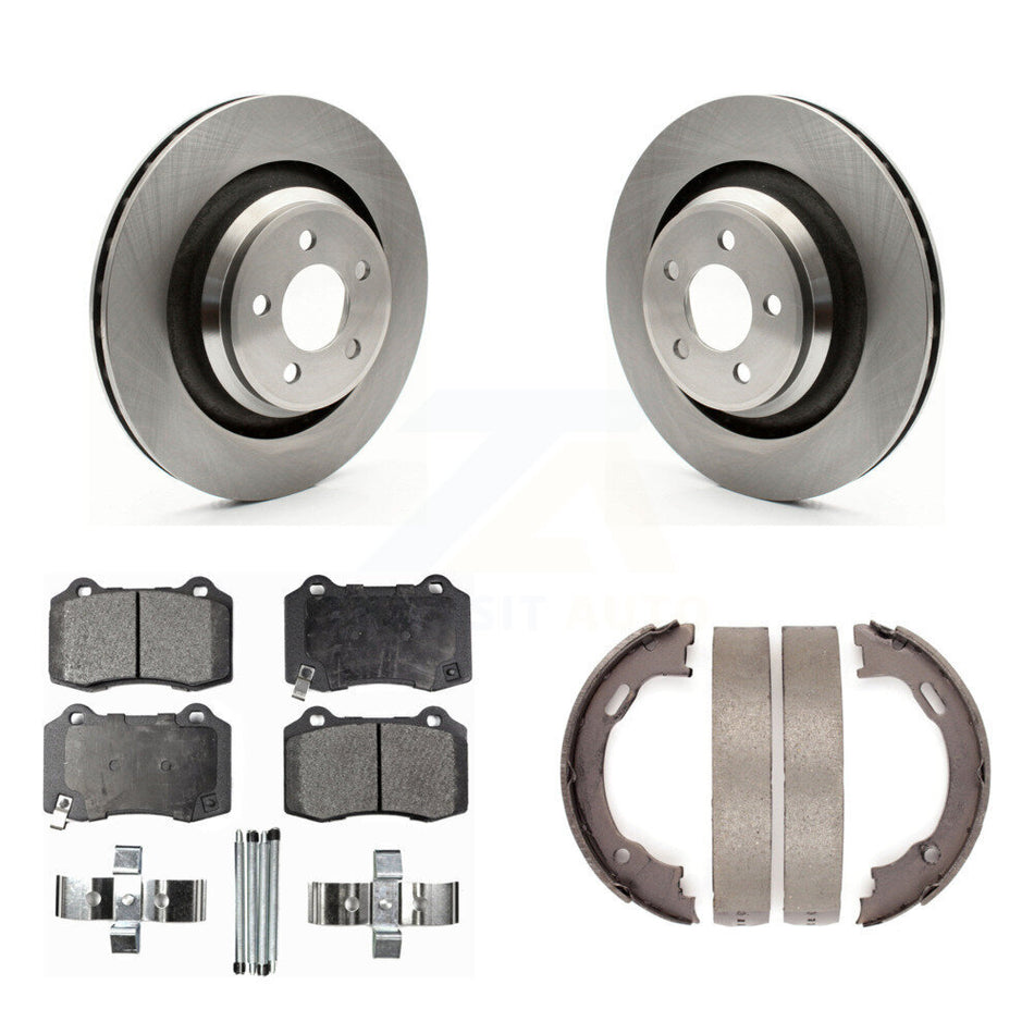 Rear Disc Rotors Semi-Metallic Pads And Parking Shoes Kit For Dodge Charger Chrysler 300 K8F-104442