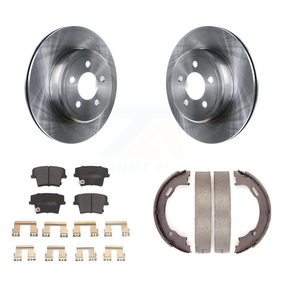 Rear Disc Rotors Semi-Metallic Pads And Parking Shoes Kit For Dodge Chrysler 300 Charger K8F-104443