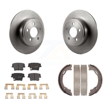 Rear Disc Rotors Semi-Metallic Pads And Parking Shoes Kit For Dodge Chrysler 300 Charger K8F-104445