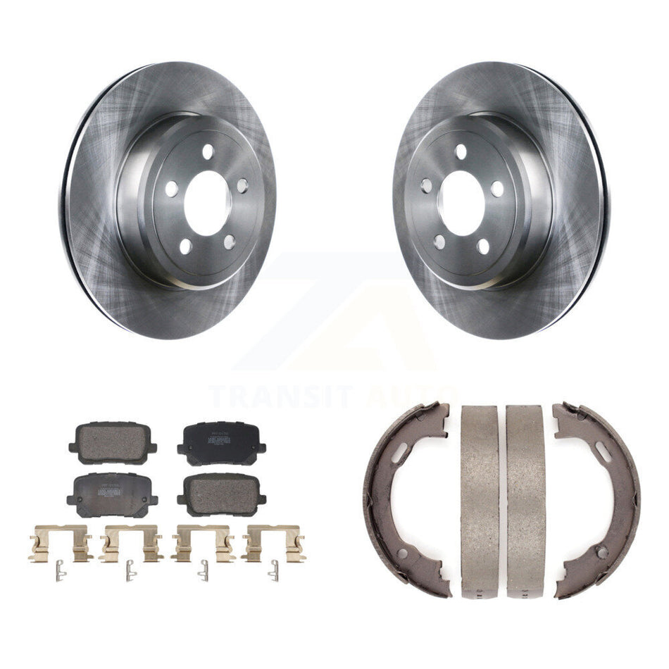 Rear Disc Rotors Semi-Metallic Pads And Parking Shoes Kit For Dodge Charger RWD with 5.7L K8F-104447