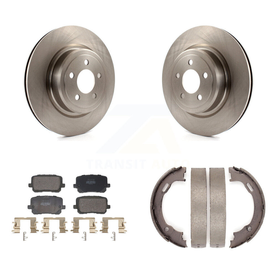 Rear Disc Rotors Semi-Metallic Pads Parking Shoes Kit For Dodge Charger Pursuit with RWD K8F-104448