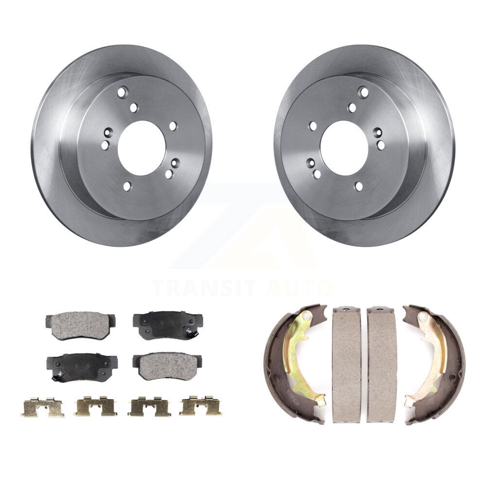 Rear Disc Rotors Semi-Metallic Pads Parking Shoes Kit For Hyundai Tucson Kia Sportage Fe K8F-104463