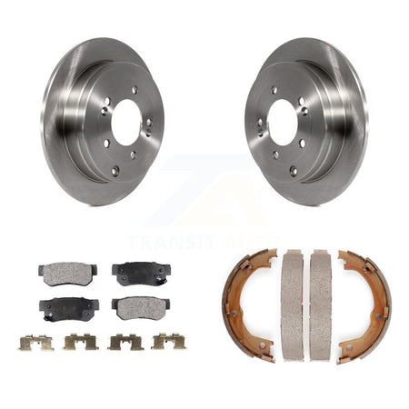 Rear Disc Rotors Semi-Metallic Pads And Parking Brake Shoes Kit For Hyundai Azera K8F-104468