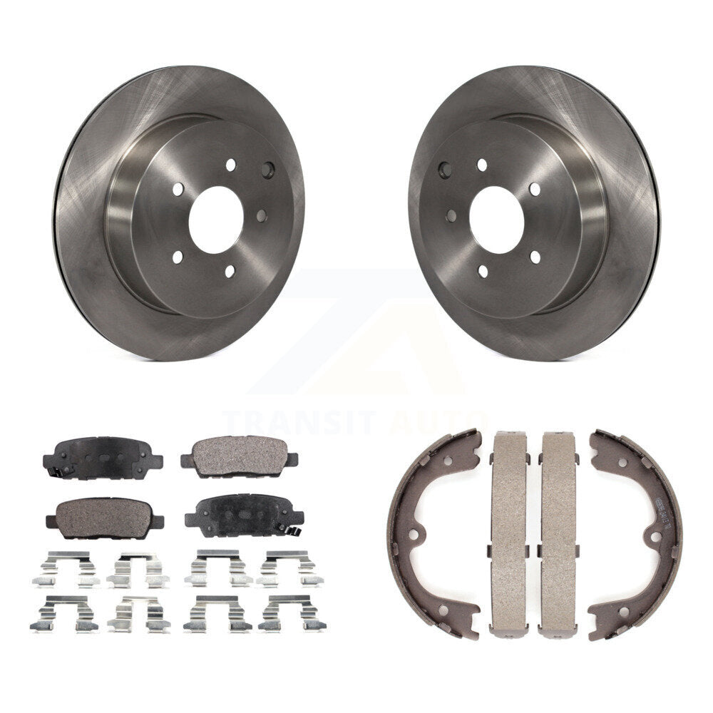 Rear Disc Rotors Semi-Metallic Pads Parking Shoes Kit For Nissan Murano INFINITI QX60 Q50 K8F-104477