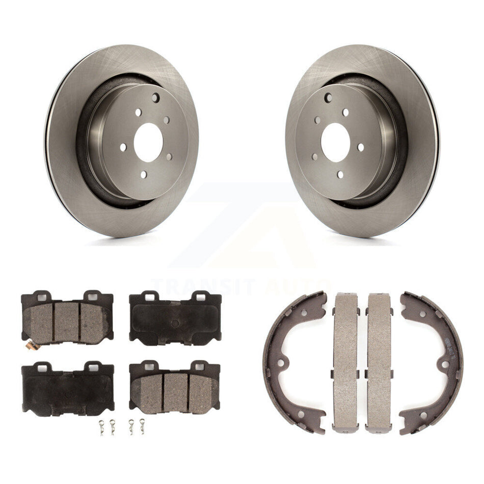 Rear Disc Rotors Semi-Metallic Pads Parking Shoes Kit For INFINITI Q50 M37 FX50 QX70 M56 K8F-104478