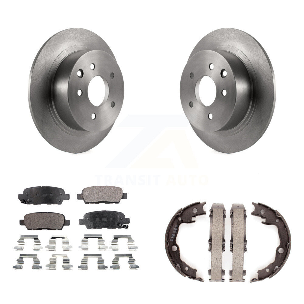 Rear Disc Rotors Semi-Metallic Pads And Parking Brake Shoes Kit For Nissan Sentra Juke K8F-104481