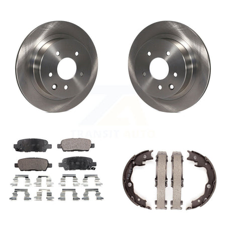 Rear Disc Rotors Semi-Metallic Pads & Parking Shoes Kit For Nissan Rogue LEAF Juke Select K8F-104482