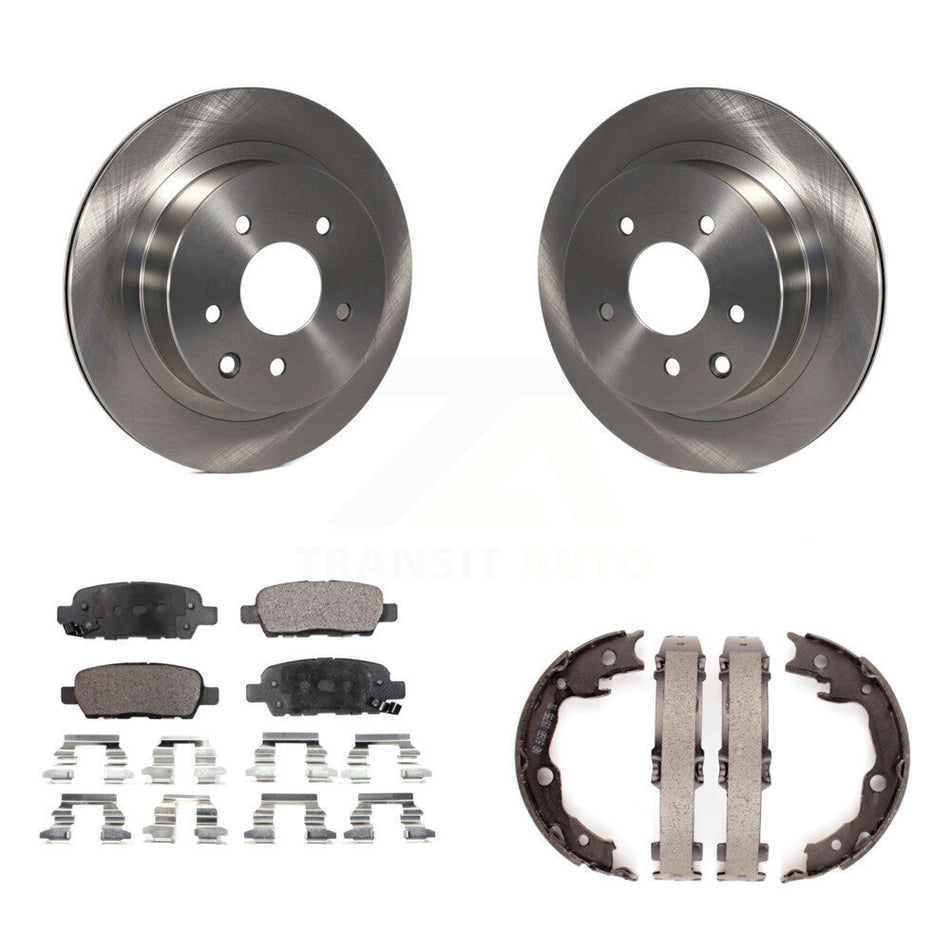 Rear Disc Rotors Semi-Metallic Pads & Parking Shoes Kit For Nissan Rogue LEAF Juke Select K8F-104482