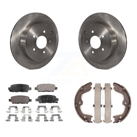 Rear Disc Rotors Semi-Metallic Pads & Parking Shoes Kit For 2003-2005 INFINITI FX35 FX45 K8F-104485