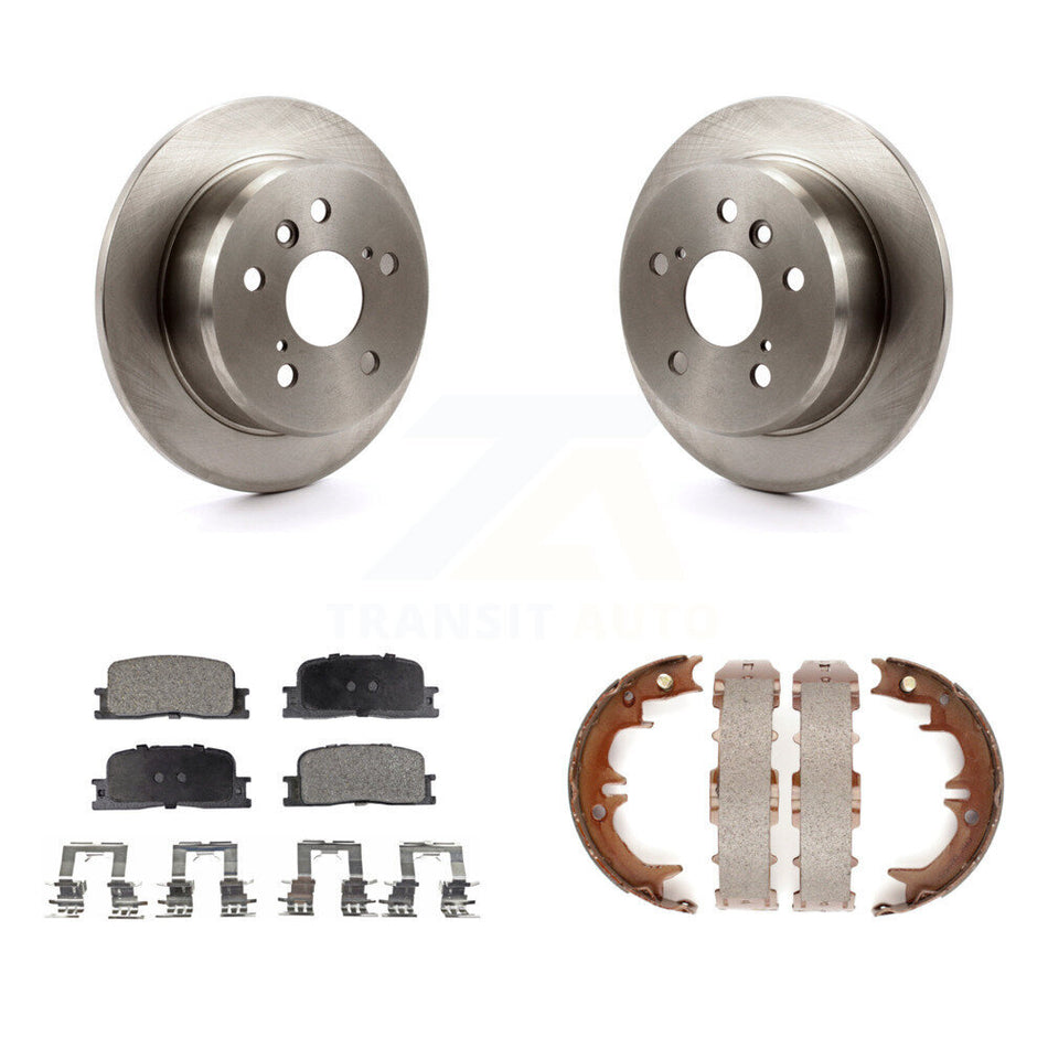Rear Disc Rotors Semi-Metallic Pads Parking Shoes Kit For Toyota Camry Lexus ES330 ES300 K8F-104490