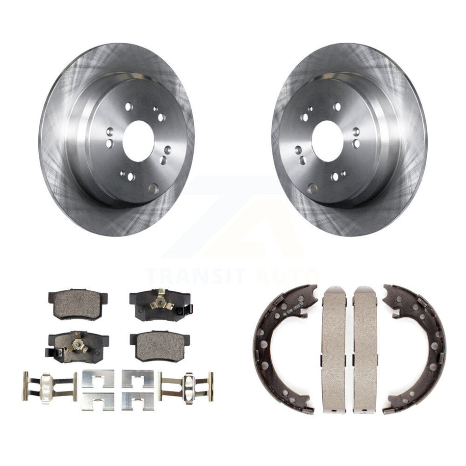 Rear Disc Rotors Semi-Metallic Pads And Parking Brake Shoes Kit For Honda CR-V Acura RDX K8F-104502
