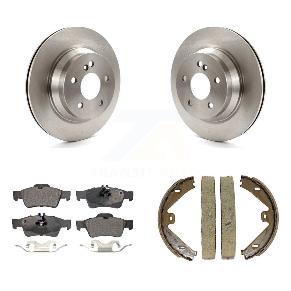 Rear Disc Rotors Semi-Metallic Pads Parking Shoes Kit For Mercedes-Benz E350 E400 CLS400 K8F-104506