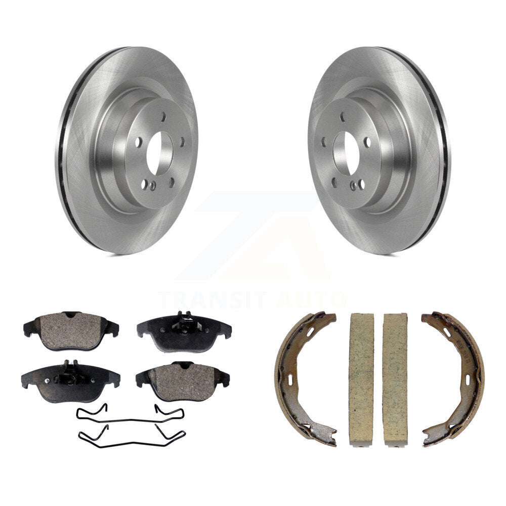 Rear Disc Rotors Semi-Metallic Pads And Parking Brake Shoes Kit For Mercedes-Benz E550 K8F-104509