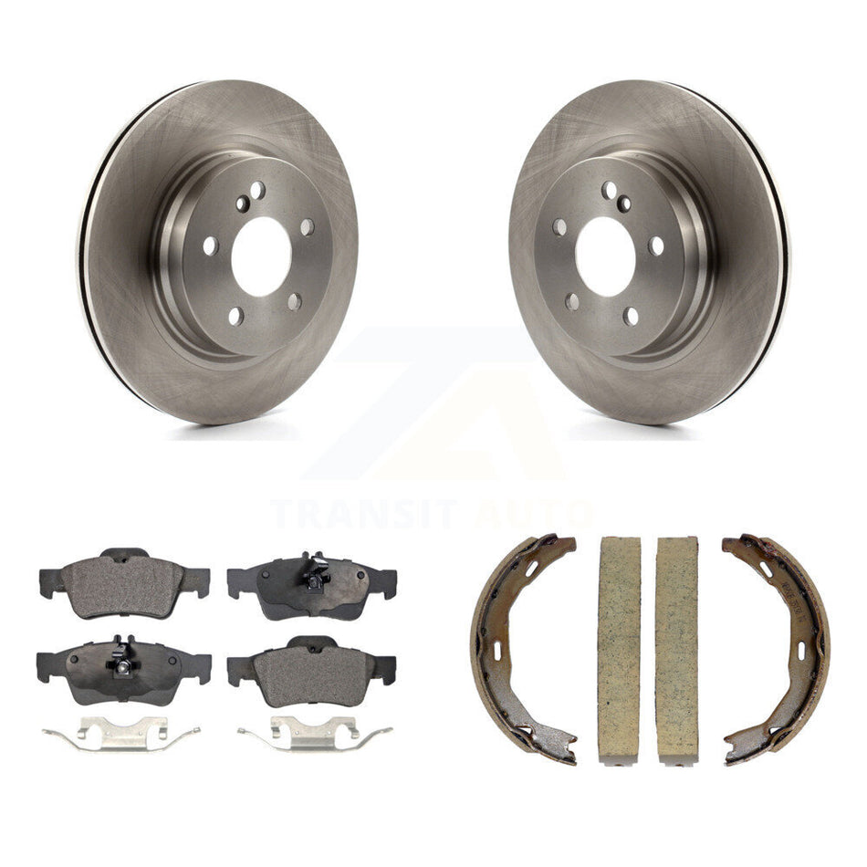 Rear Disc Rotors Semi-Metallic Pads And Parking Brake Shoes Kit For Mercedes-Benz E550 K8F-104512