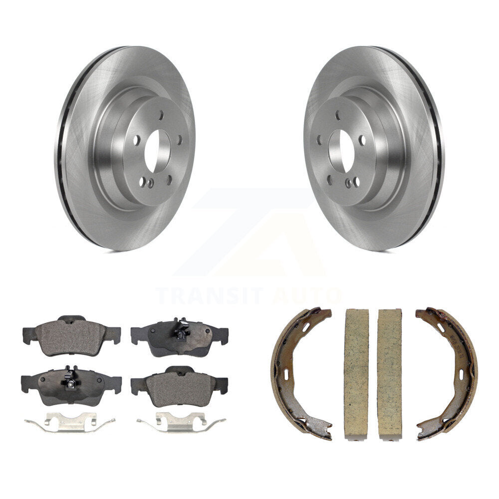 Rear Disc Rotors Semi-Metallic Pads And Parking Brake Shoes Kit For Mercedes-Benz E550 K8F-104513