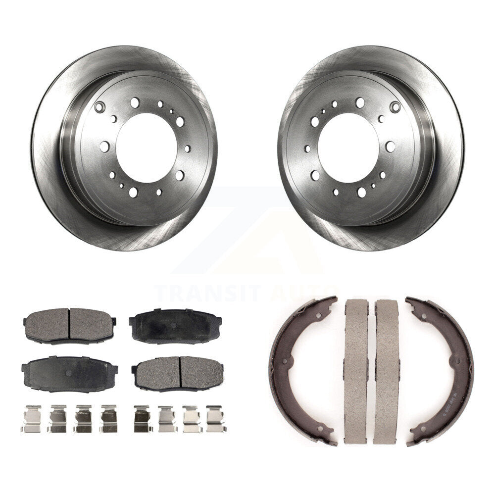 Rear Disc Rotors Semi-Metallic Pads And Parking Shoes Kit For Toyota Tundra Sequoia Lexus K8F-104521