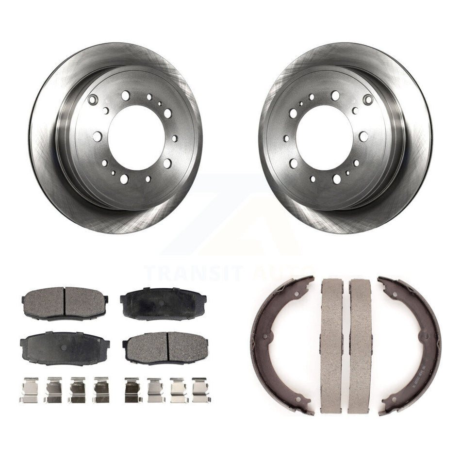 Rear Disc Rotors Semi-Metallic Pads And Parking Shoes Kit For Toyota Tundra Sequoia Lexus K8F-104521