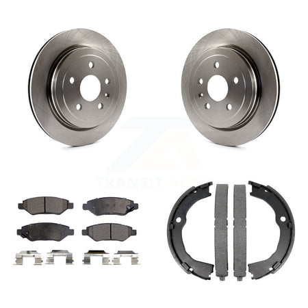Rear Disc Rotors Semi-Metallic Pads & Parking Shoes Kit For Chevrolet Camaro Cadillac CTS K8F-104523