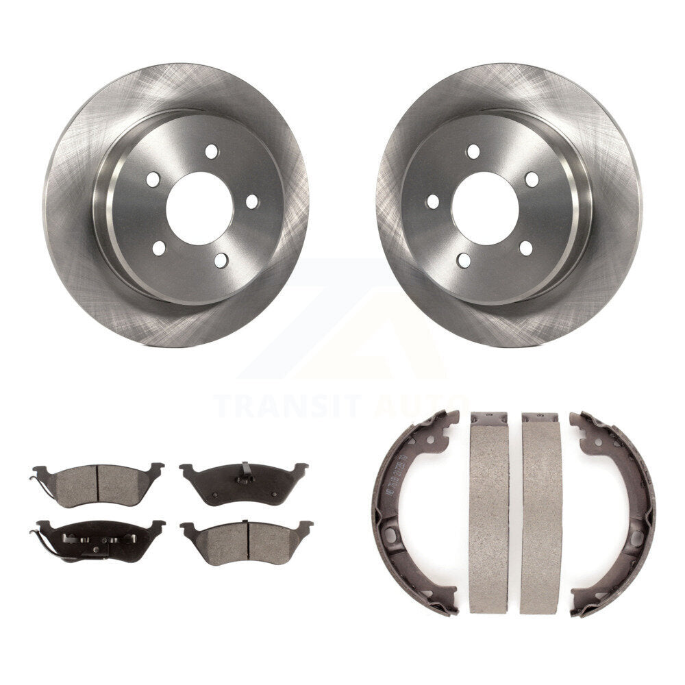 Rear Disc Rotors Semi-Metallic Pads Parking Shoes Kit For Dodge Grand Caravan Chrysler & K8F-104544