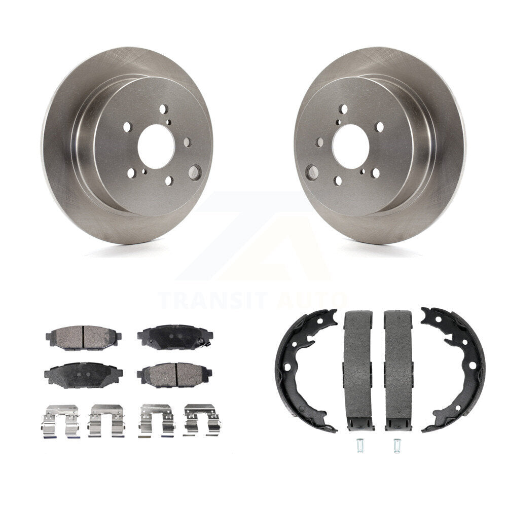 Rear Disc Rotors Semi-Metallic Pads And Parking Shoes Kit For Subaru Crosstrek Impreza XV K8F-104546