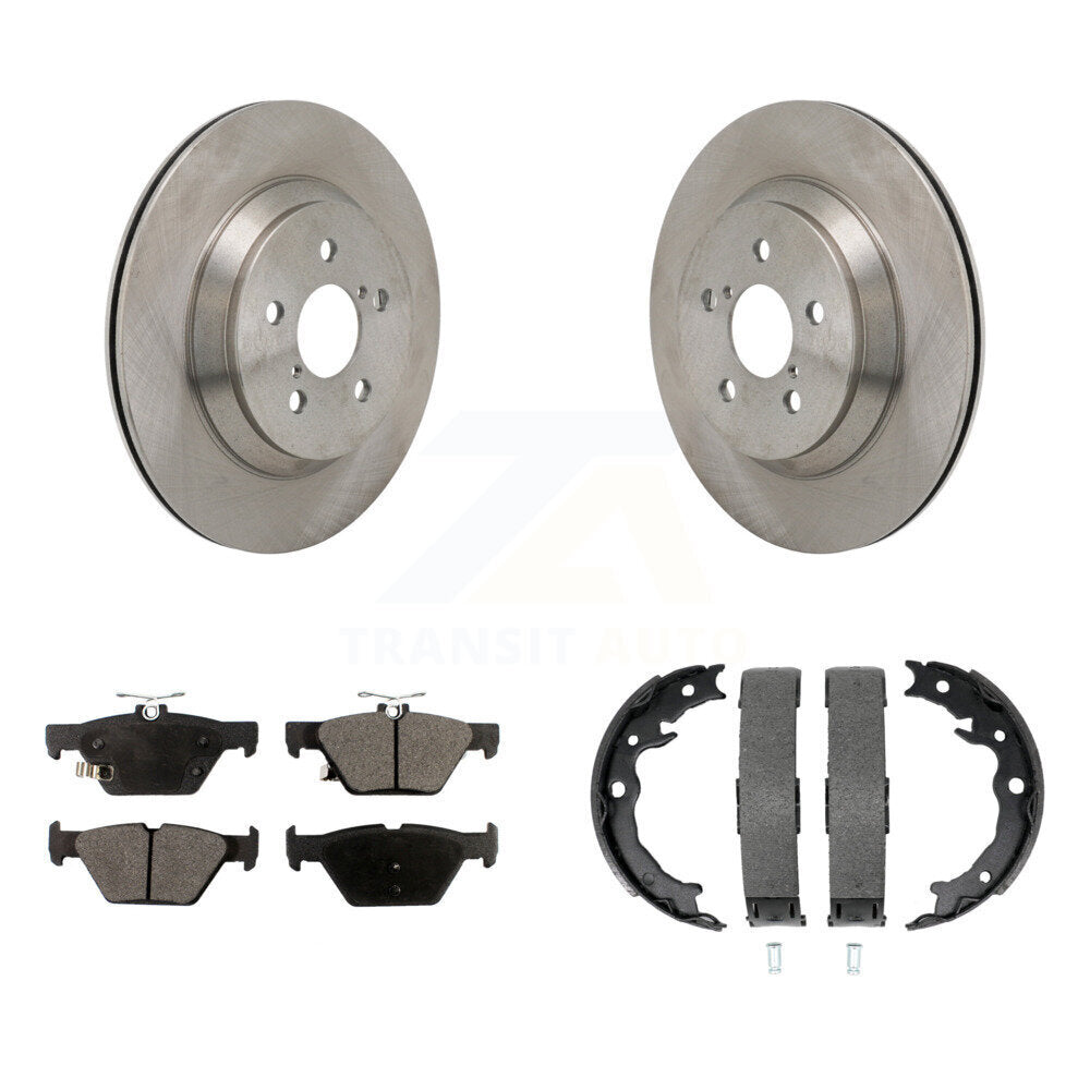 Rear Disc Rotors Semi-Metallic Pads And Parking Brake Shoes Kit For Subaru Crosstrek K8F-104547
