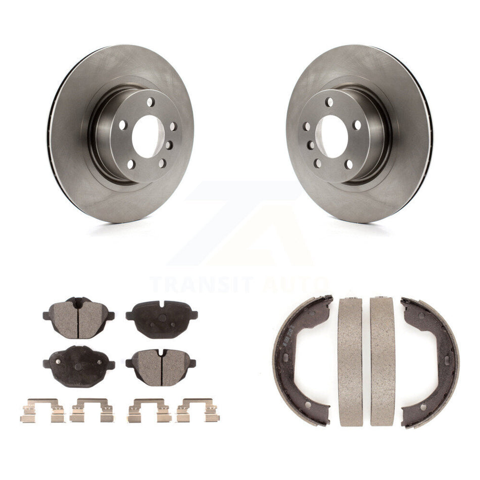 Rear Disc Rotors Semi-Metallic Pads And Parking Brake Shoes Kit For 2011 BMW X3 xDrive28i K8F-104552