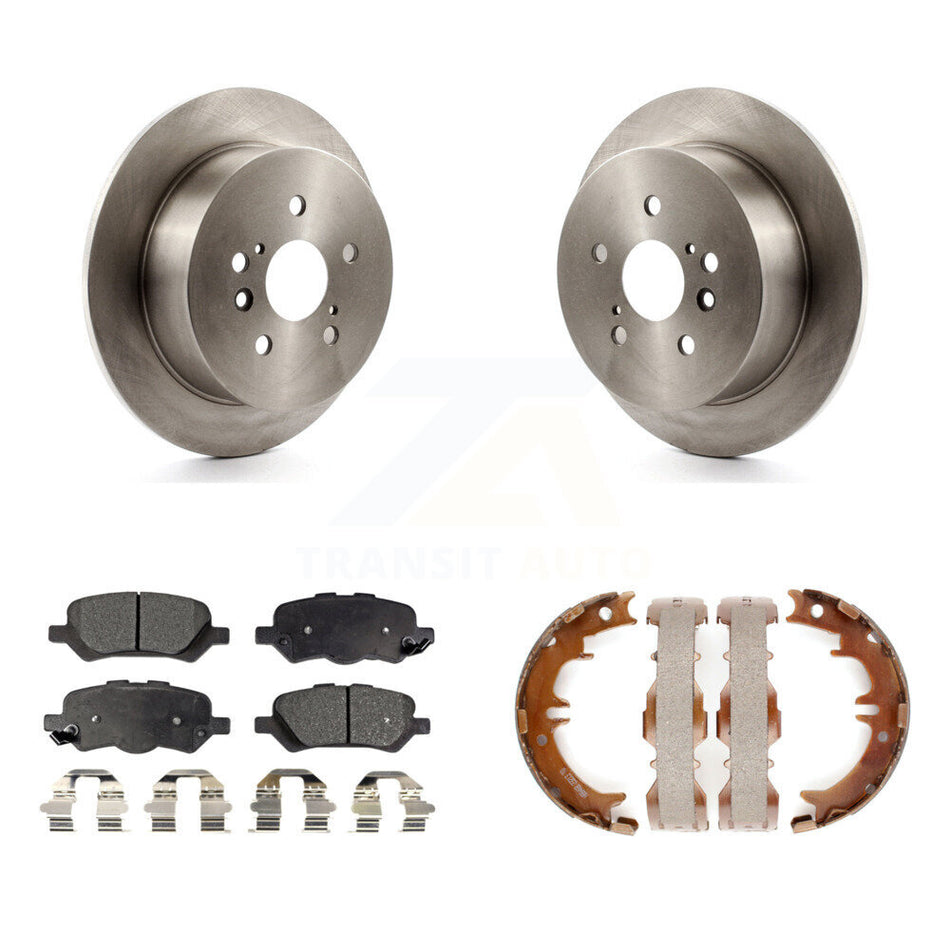 Rear Disc Rotors Semi-Metallic Pads & Parking Brake Shoes Kit For 2009-2016 Toyota Venza K8F-104553