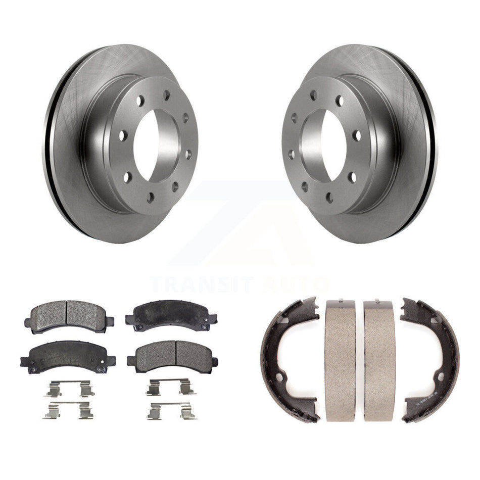 Rear Disc Rotors Semi-Metallic Pads Parking Shoes Kit For Chevrolet GMC Savana 2500 3500 K8F-104555