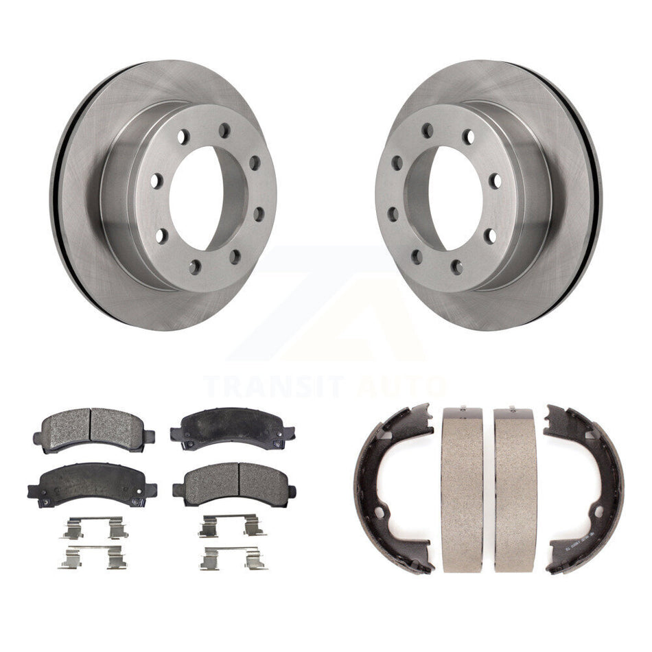 Rear Disc Rotors Semi-Metallic Pads Parking Shoes Kit For Chevrolet GMC Savana 2500 3500 K8F-104556