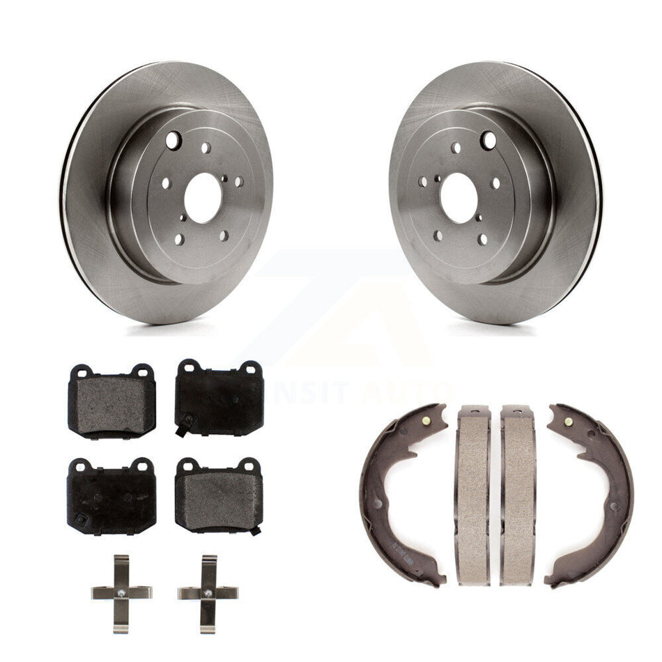 Rear Disc Rotors Semi-Metallic Pads And Parking Brake Shoes Kit For Subaru Impreza K8F-104567