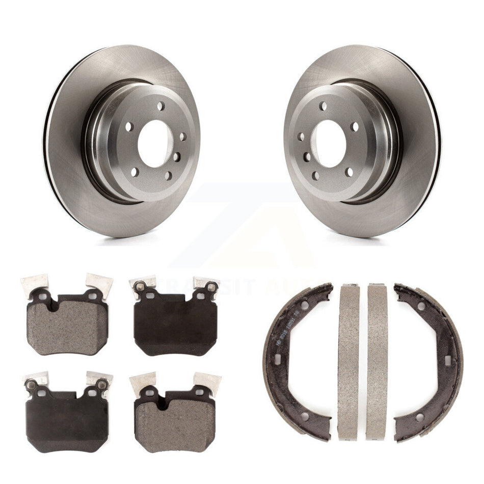 Rear Disc Rotors Semi-Metallic Pads And Parking Brake Shoes Kit For BMW 135i 135is K8F-104570