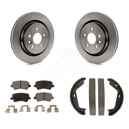 Rear Disc Rotors Semi-Metallic Pads Parking Shoes Kit For Volvo S80 AWD With Vented Rotor K8F-104580