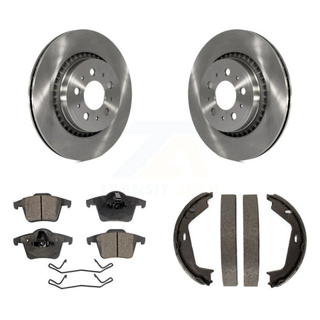 Rear Disc Rotors Semi-Metallic Pads And Parking Brake Shoes Kit For 2003-2007 Volvo XC90 K8F-104593