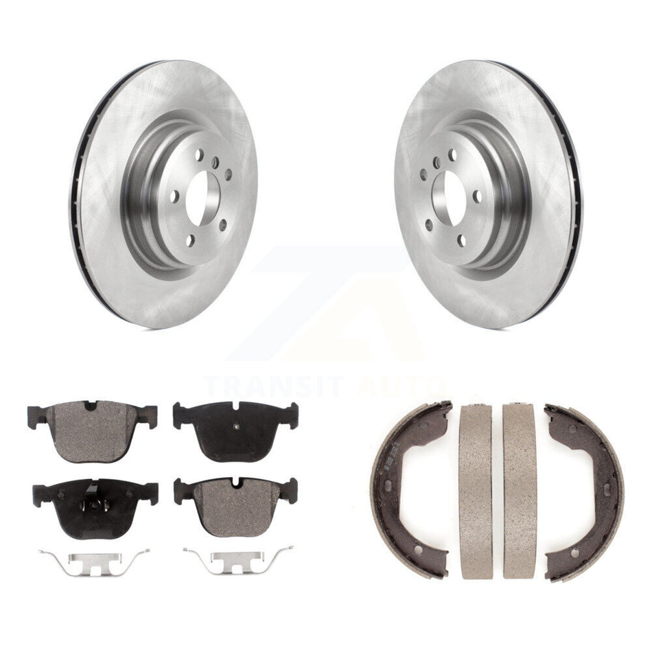 Rear Disc Rotors Semi-Metallic Pads Parking Shoes Kit For BMW 750i xDrive 750Li 550i GT 7 K8F-104608