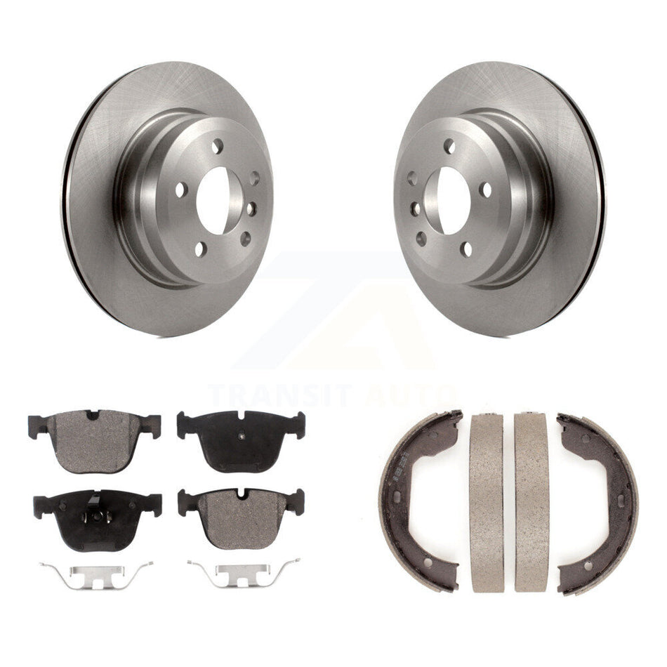 Rear Disc Rotors Semi-Metallic Pads Parking Shoes Kit For 09 BMW X6 xDrive35i From 10 08 K8F-104610