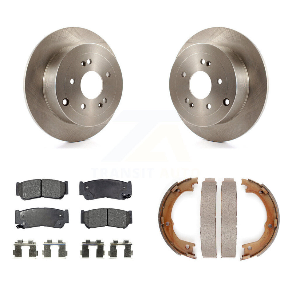 Rear Disc Rotors Semi-Metallic Pads And Parking Shoes Kit For 2007-2009 Hyundai Santa Fe K8F-104611