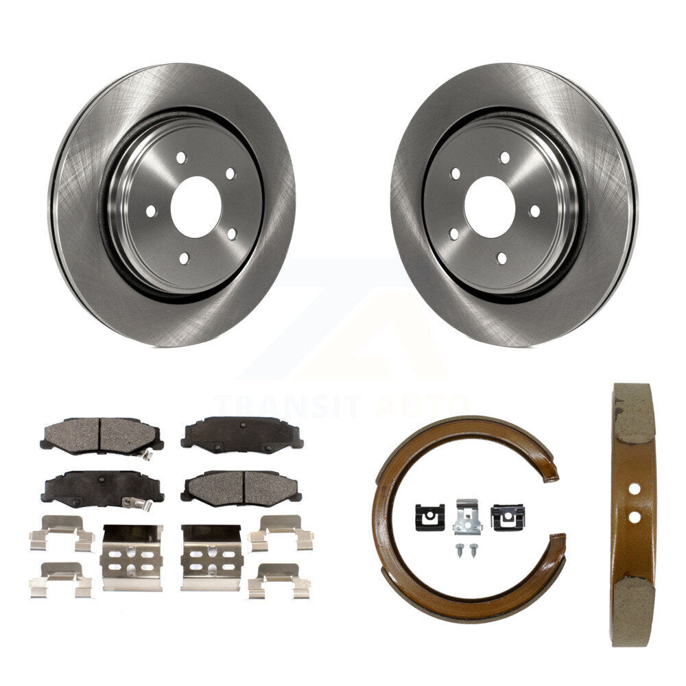 Rear Disc Rotors Semi-Metallic Pads Parking Shoes Kit For Chevrolet Corvette Cadillac XLR K8F-104629