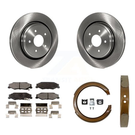 Rear Disc Rotors Semi-Metallic Pads Parking Shoes Kit For Chevrolet Corvette Cadillac XLR K8F-104629