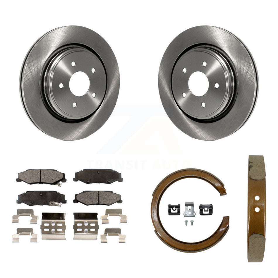 Rear Disc Rotors Semi-Metallic Pads Parking Shoes Kit For Chevrolet Corvette Cadillac XLR K8F-104629