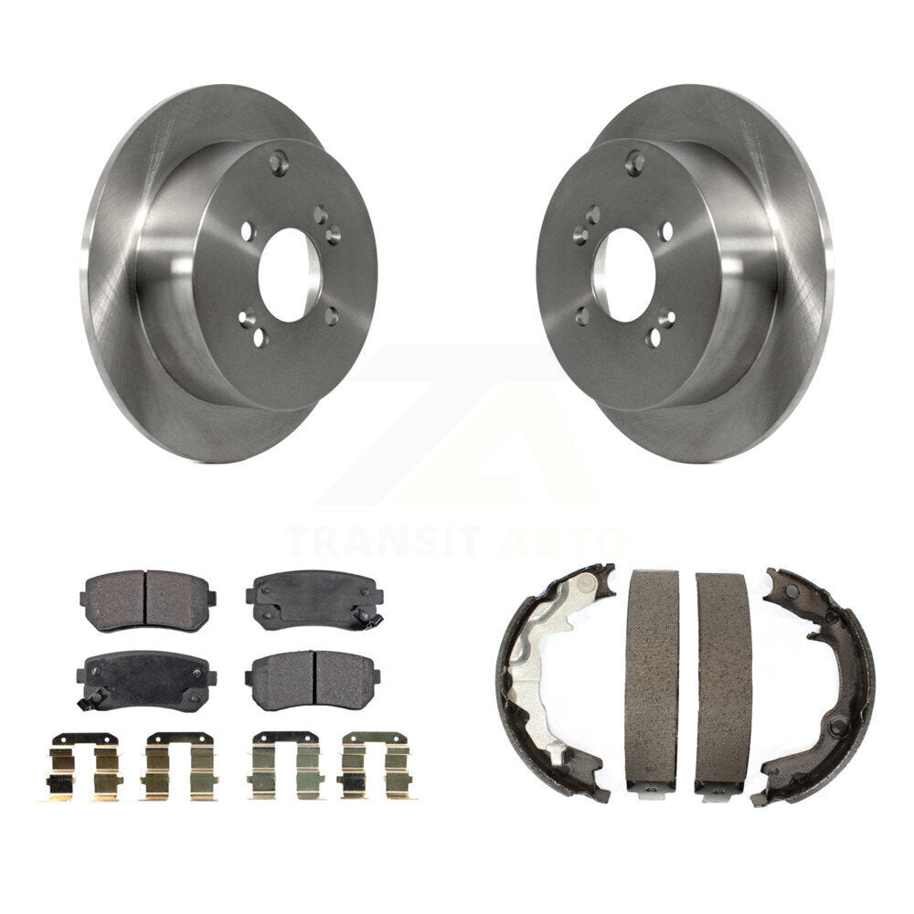 Rear Disc Rotors Semi-Metallic Pads And Parking Shoes Kit For Hyundai Accent Kia Rio5 Rio K8F-104633