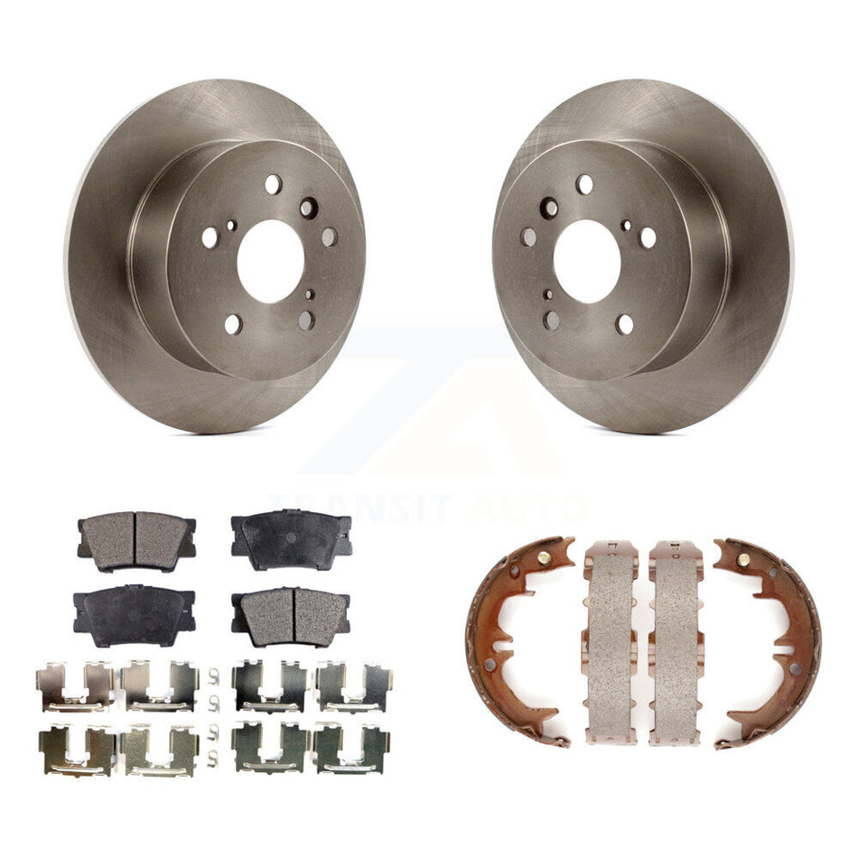 Rear Disc Rotors Semi-Metallic Pads Parking Shoes Kit For Toyota Camry Lexus ES350 Avalon K8F-104634