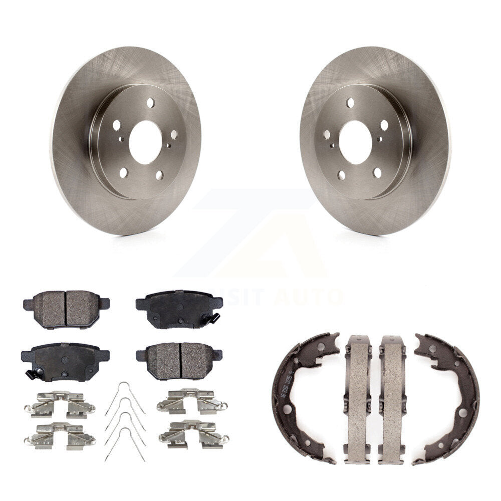 Rear Disc Rotors Semi-Metallic Pads And Parking Shoes Kit For Toyota Matrix Pontiac Vibe K8F-104638