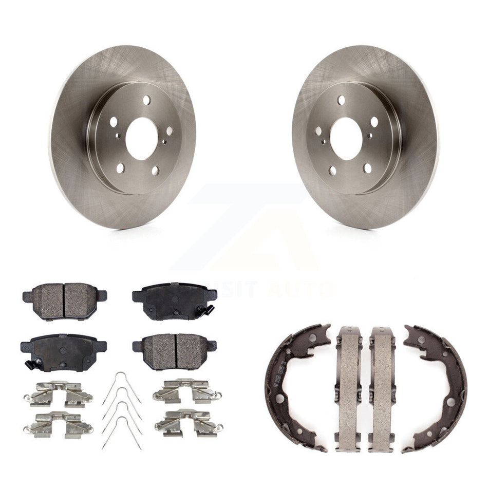 Rear Disc Rotors Semi-Metallic Pads And Parking Shoes Kit For Toyota Matrix Pontiac Vibe K8F-104638