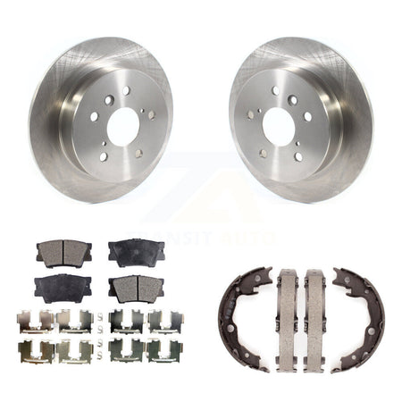 Rear Disc Rotors Semi-Metallic Pads And Parking Brake Shoes Kit For Toyota Camry K8F-104640