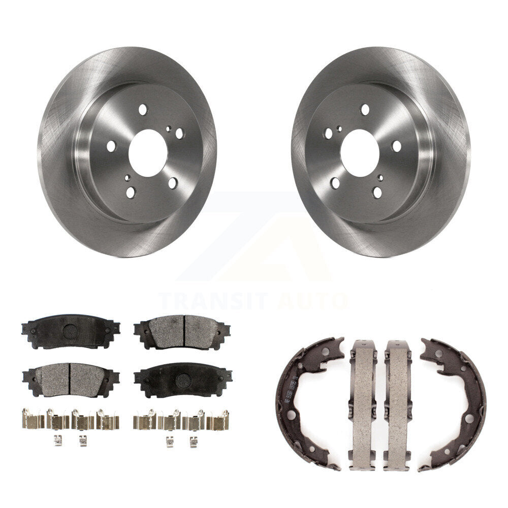 Rear Disc Rotors Semi-Metallic Pads And Parking Brake Shoes Kit For Toyota Camry RAV4 K8F-104641