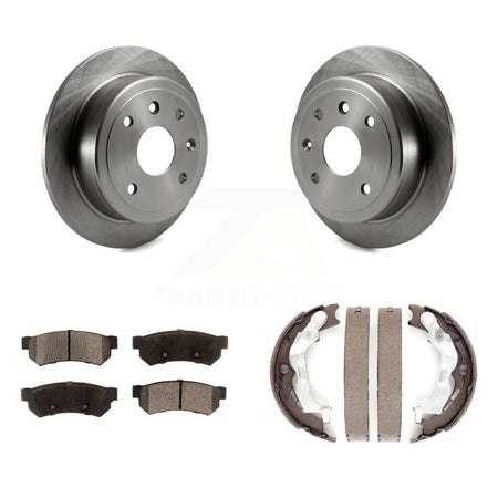 Rear Disc Rotors Semi-Metallic Pads & Parking Shoes Kit For 2007-2008 Suzuki Forenza Reno K8F-104651