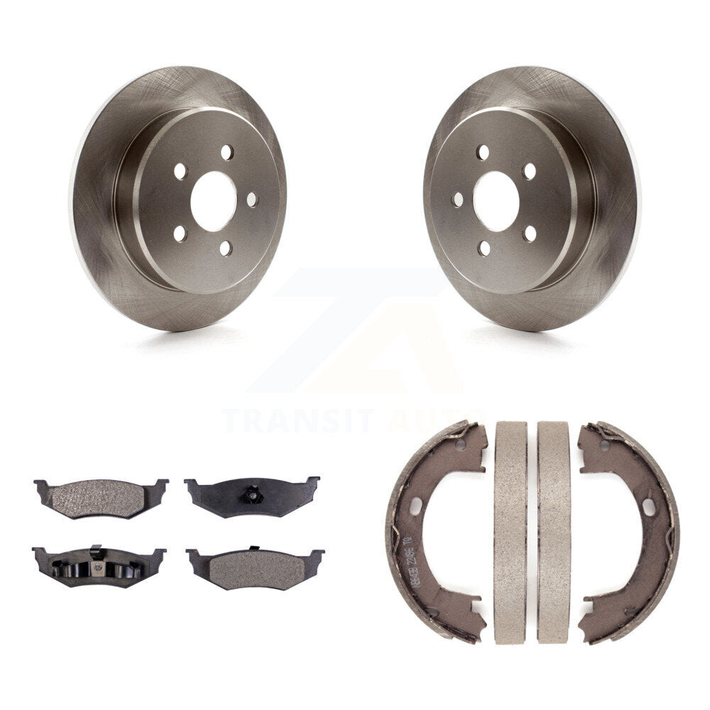 Rear Disc Rotors Semi-Metallic Pads Parking Shoes Kit For Chrysler PT Cruiser Dodge Neon K8F-104653