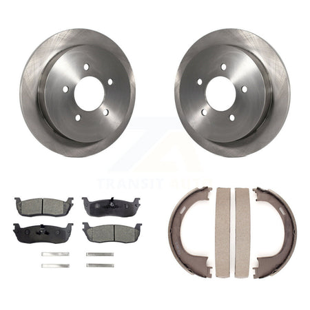 Rear Disc Rotors Semi-Metallic Pads Parking Shoes Kit For Ford F-150 Heritage Expedition K8F-104658