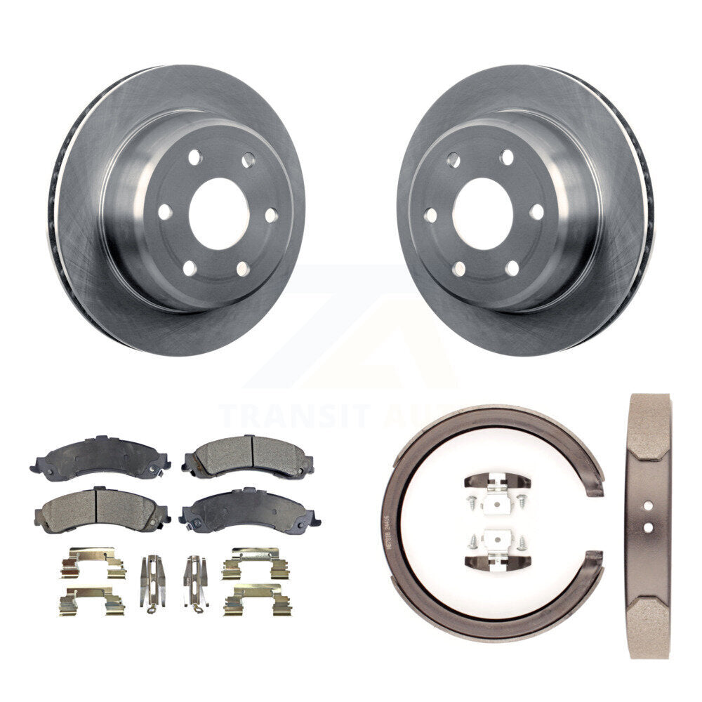 Rear Disc Rotors Semi-Metallic Pads Parking Shoes Kit For Chevrolet GMC Silverado 1500 XL K8F-104661